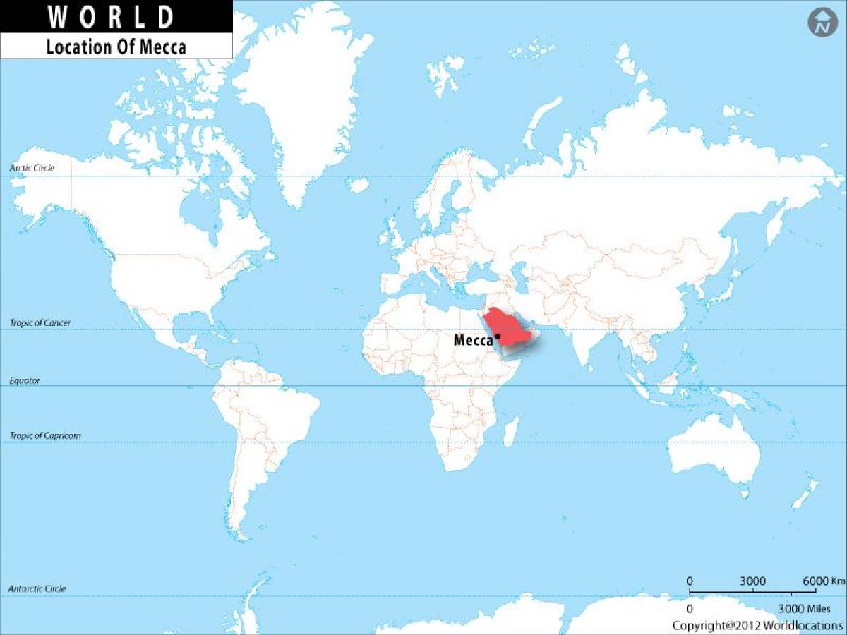 Mekë në hartë të botës