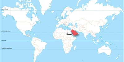 Mekë në hartë të botës